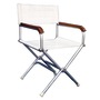 Director folding chair high-resistance white vinyl