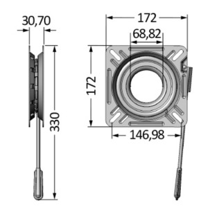 Base girevole inox frizionata con blocco