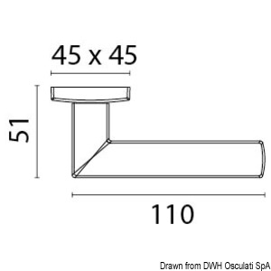 Maniglione per porta Square Comit singolo 348 mm