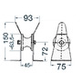 SS bow roller 45 mm