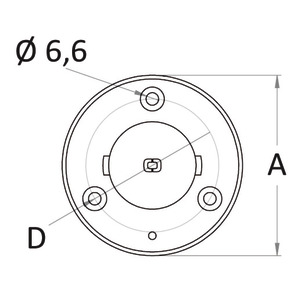 Boccola da incasso per palo in carbonio Ø 38 e Ø 50 mm