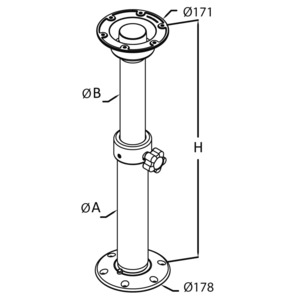 48.417.65 Pied pour tous tables Tread Lock 500/700 mm 4841761+