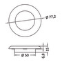 Plafoniera LED incasso SOLE ghiera dorata switch