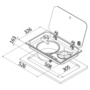 Built-in single hob - right sink w/ glass cover